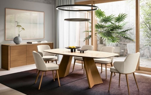 Calligaris Icaro design tafel met blad in hout of keramiek - 7